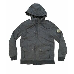 Empyre Surplus Hoodie Zip Up‎ Jacket Men's Large Gray Pockets Streetwear